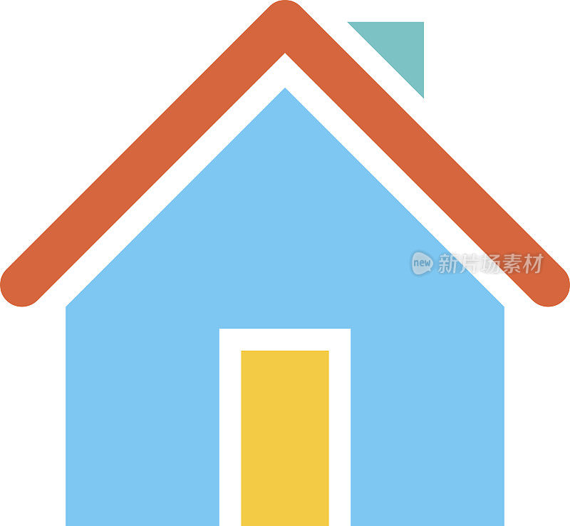 Home icon house sign web internet button flat style